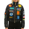 VINTAGE PATCH APRES PUFFER JACKET - BLACK GLOSSY Women's Outerwear Aviator Nation 