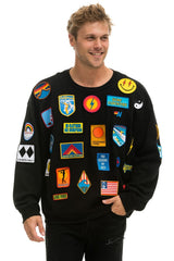 VINTAGE PATCH RELAXED CREW SWEATSHIRT - BLACK Sweatshirt Aviator Nation 