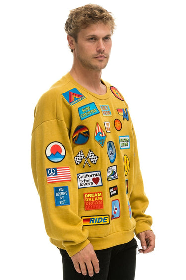 VINTAGE PATCH RELAXED CREW SWEATSHIRT - KHAKI Sweatshirt Aviator Nation 