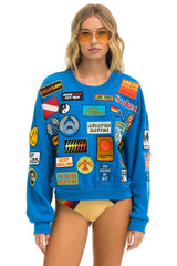 VINTAGE PATCH RELAXED CREW SWEATSHIRT - OCEAN Sweatshirt Aviator Nation 
