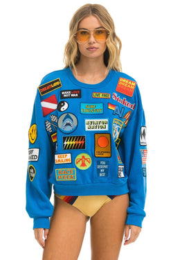 VINTAGE PATCH RELAXED CREW SWEATSHIRT - OCEAN Sweatshirt Aviator Nation 