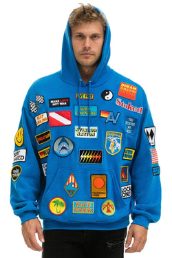 VINTAGE PATCH RELAXED PULLOVER HOODIE- OCEAN Hoodie Aviator Nation 