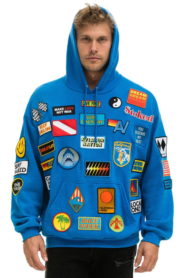VINTAGE PATCH RELAXED PULLOVER HOODIE- OCEAN Hoodie Aviator Nation 
