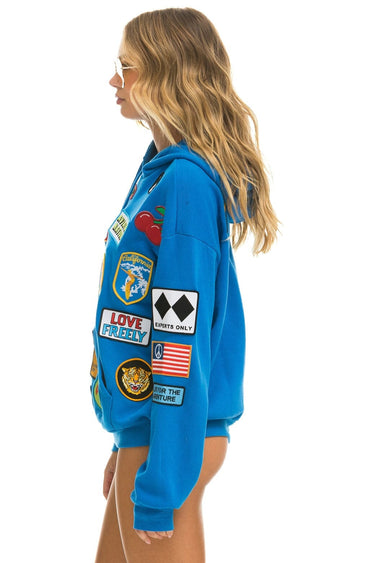 VINTAGE PATCH RELAXED PULLOVER HOODIE- OCEAN Hoodie Aviator Nation 