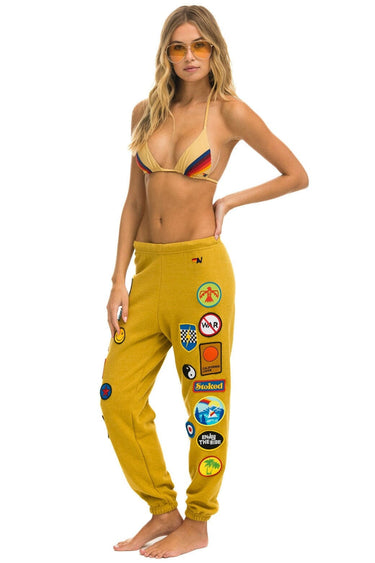 VINTAGE PATCH SWEATPANTS - KHAKI Women's Sweatpants Aviator Nation 