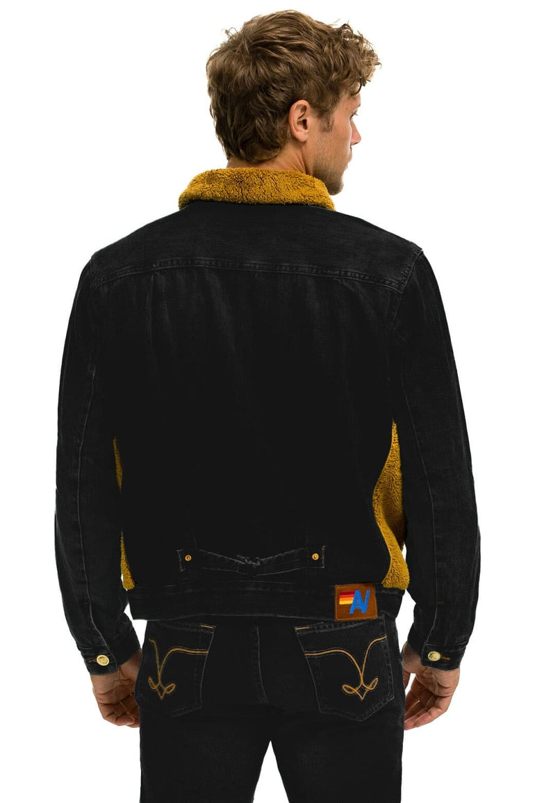 ASPEN SHERPA UNISEX DENIM JACKET - BLACK HONEY Denim Jacket Aviator Nation 