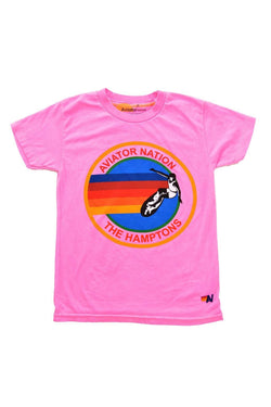 AVIATOR NATION HAMPTONS KIDS TEE - NEON PINK Kid's Tee Aviator Nation 