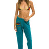 AVIATOR NATION LAS VEGAS SWEATPANTS - TEAL Women's Sweatpants Aviator Nation 