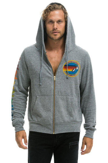 AVIATOR NATION MALIBU ZIP HOODIE - HEATHER GREY Hoodie Aviator Nation 