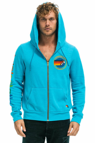 AVIATOR NATION MIAMI HOODIE - NEON BLUE Hoodie Aviator Nation 