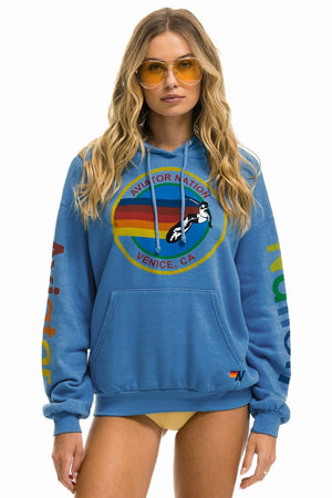 AVIATOR NATION RELAXED VENICE PULLOVER HOODIE - COBALT