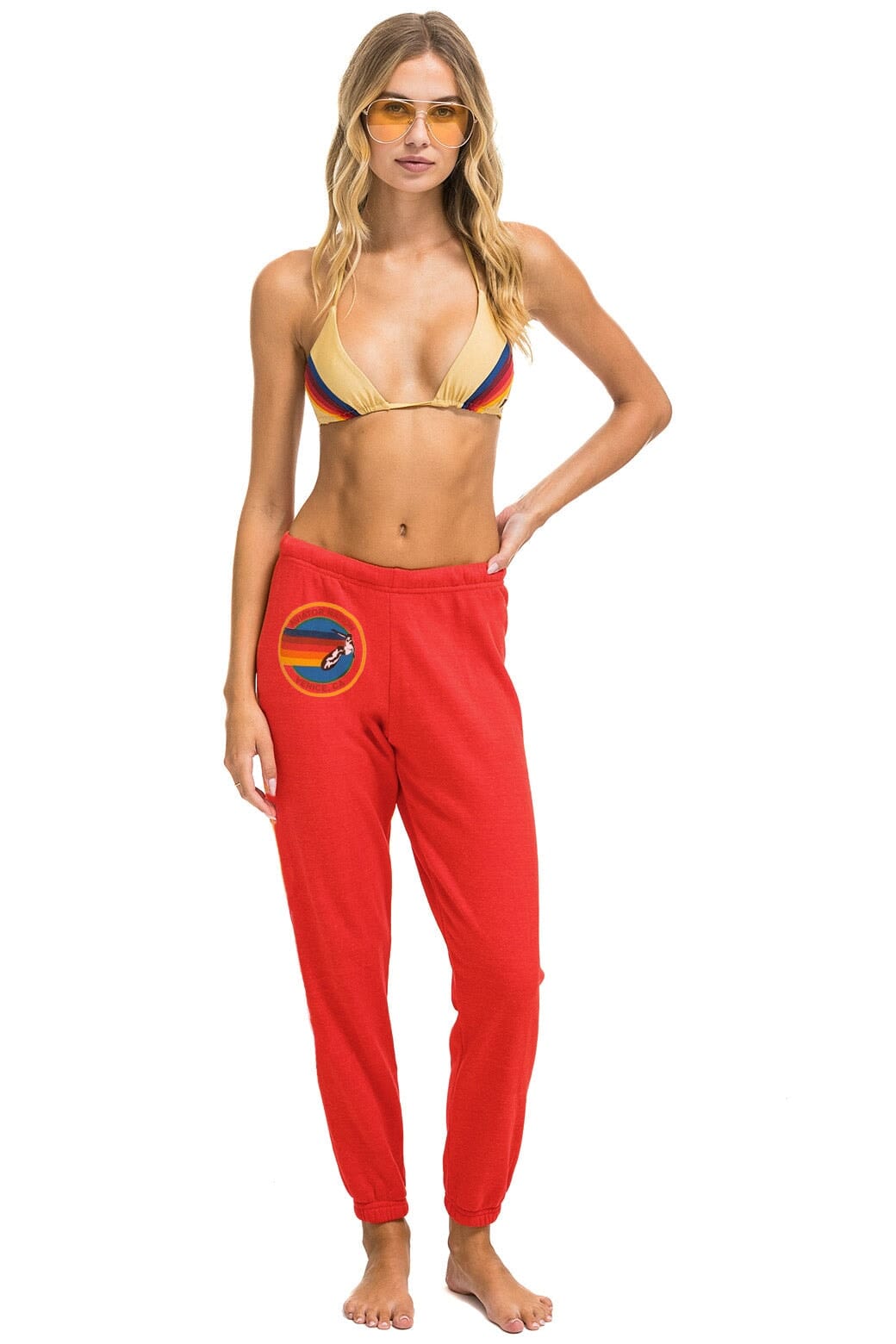 AVIATOR NATION SWEATPANTS - RED Women's Sweatpants Aviator Nation 