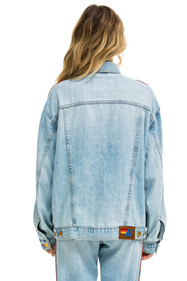 BOLT STRIPE OVERSIZED CUTOFF DENIM JACKET - SUPER LIGHT Denim Jacket Aviator Nation 