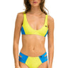 COLOR BLOCK BRALETTE BIKINI TOP - LED // BLUE Swim Aviator Nation 