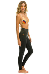 FULL LENGTH HI-RISE BOLT LEGGINGS - CHARCOAL // GOLD Leggings Aviator Nation 