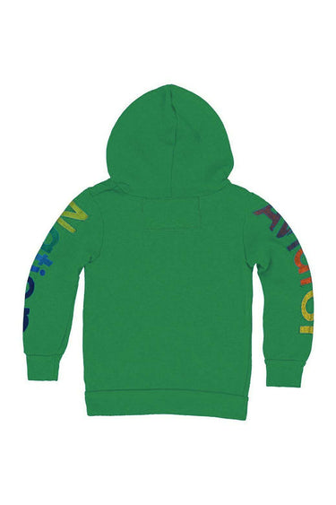 KID'S AVIATOR NATION ZIP HOODIE - KELLY GREEN Kid's Hoodies Aviator Nation 