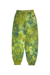 KID'S HAND DYED SWEATPANTS - TIE DYE GREEN YELLOW Kid's Sweatpants Aviator Nation 