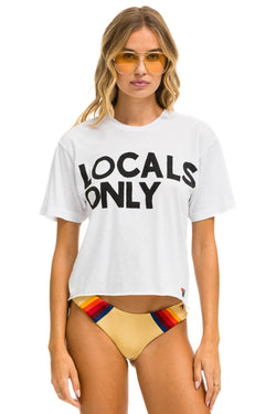 LOCALS ONLY BOYFRIEND TEE - WHITE Boyfriend Tee Aviator Nation 