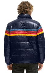 MEN'S 4 STRIPE LUXE TRAVELER JACKET - GLOSSY NAVY Jacket Aviator Nation 