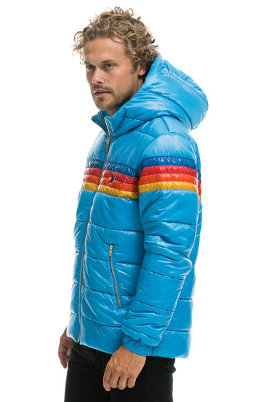 MEN'S 4 STRIPE LUXE TREKKER JACKET - GLOSSY OCEAN Jacket Aviator Nation 