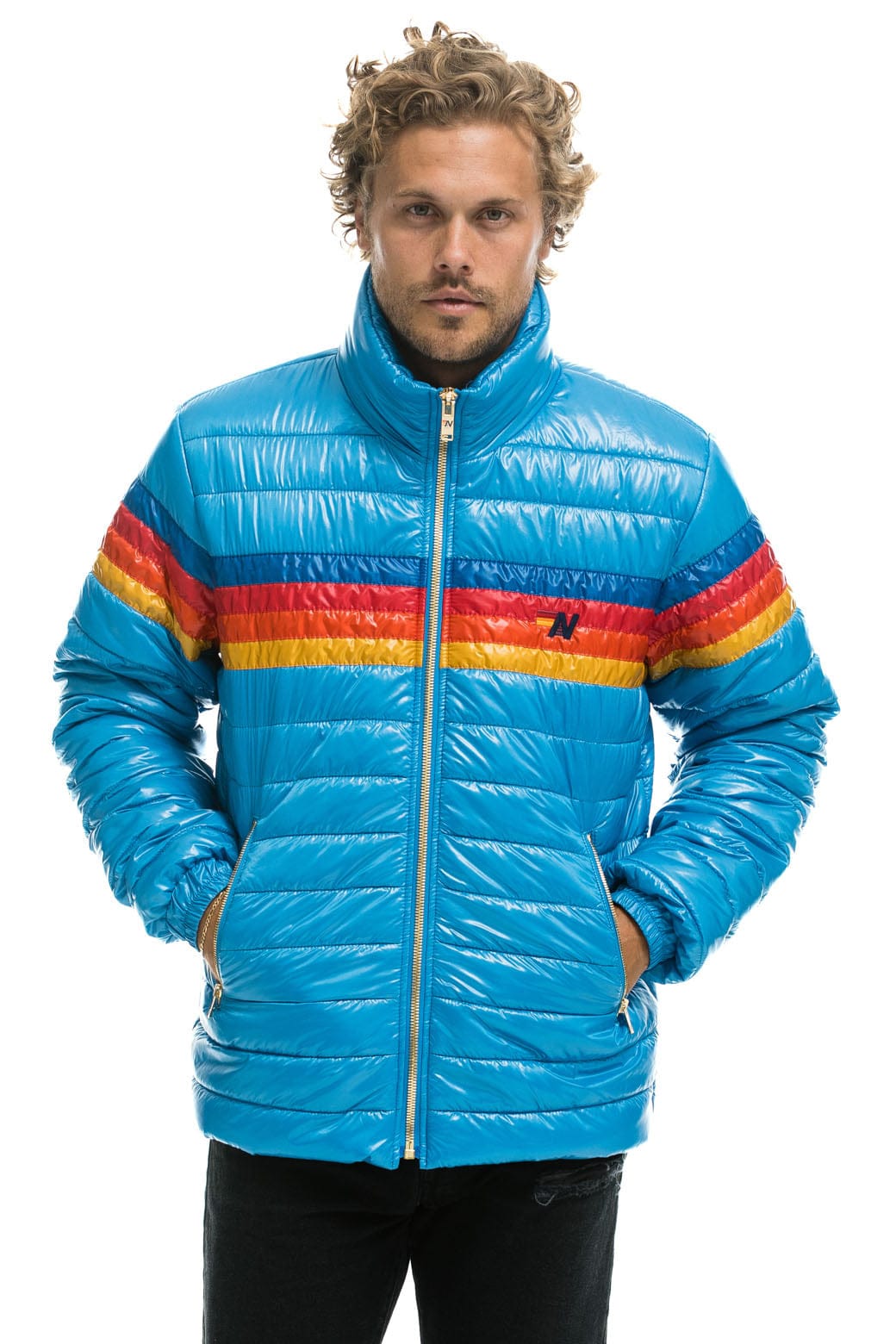 MEN'S 4 STRIPE TRAVELER JACKET - OCEAN GLOSSY Jacket Aviator Nation 