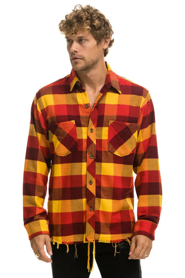 PLAID FLANNEL LIGHT WEIGHT UNISEX WESTERN SHIRT - SURFY PLAID Flannel Aviator Nation 
