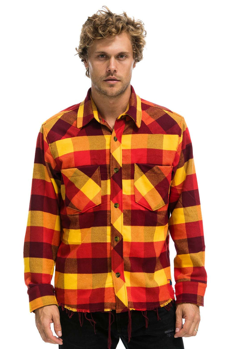 PLAID FLANNEL WESTERN SHIRT - SURFY PLAID Tees Aviator Nation 