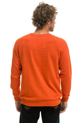 RIDE LOGO WHITE CREW SWEATSHIRT - ORANGE Sweatshirt Aviator Nation 