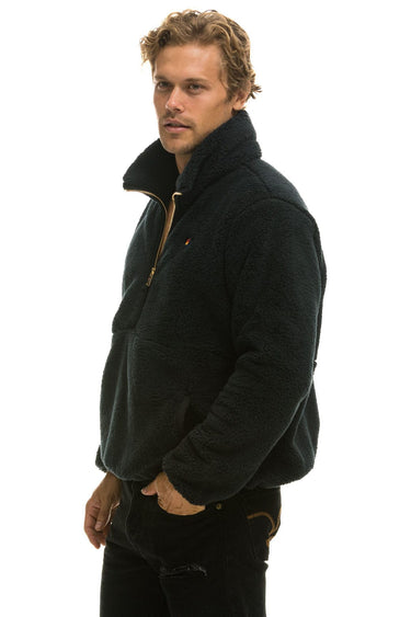 TEDDY UNISEX HALF ZIP JACKET - BLACK Jacket Aviator Nation 