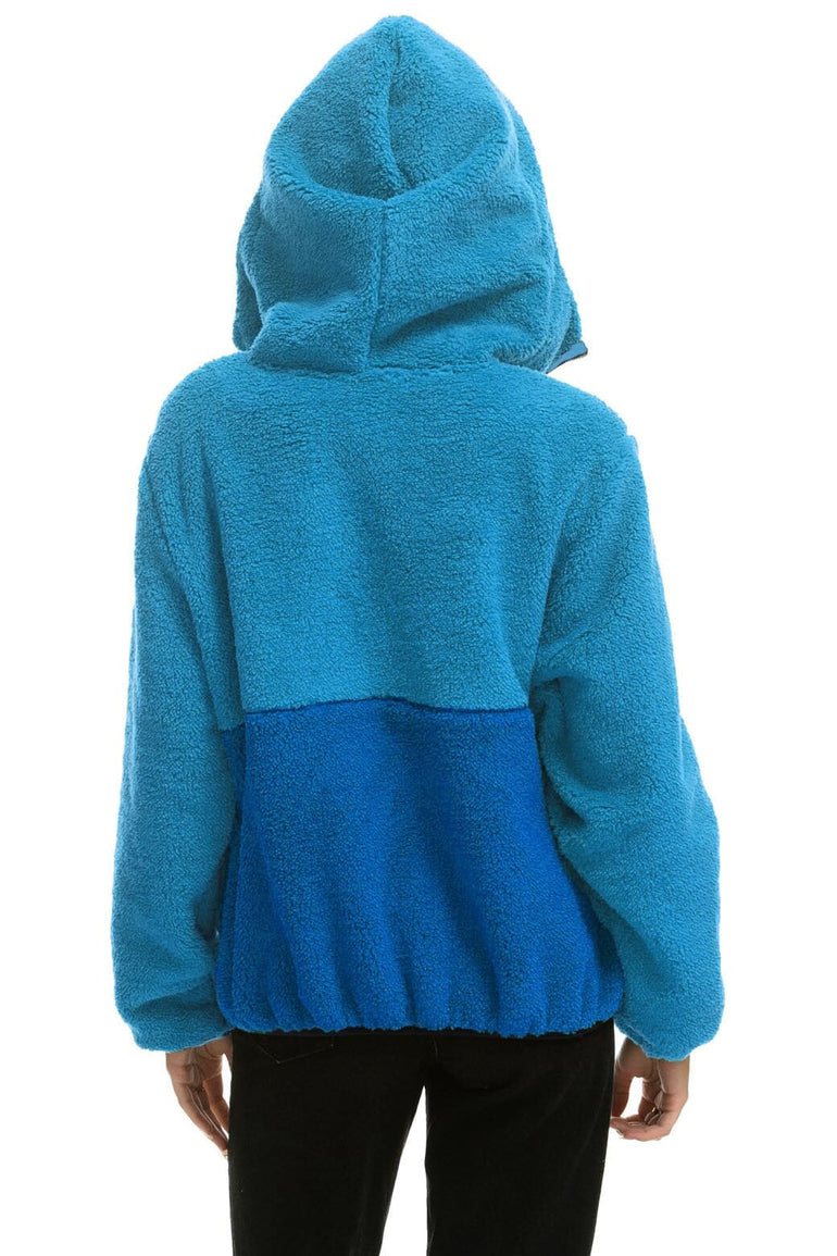 TEDDY UNISEX HOODED HALF ZIP COLOR BLOCK JACKET - OCEAN Unisex Outerwear Aviator Nation