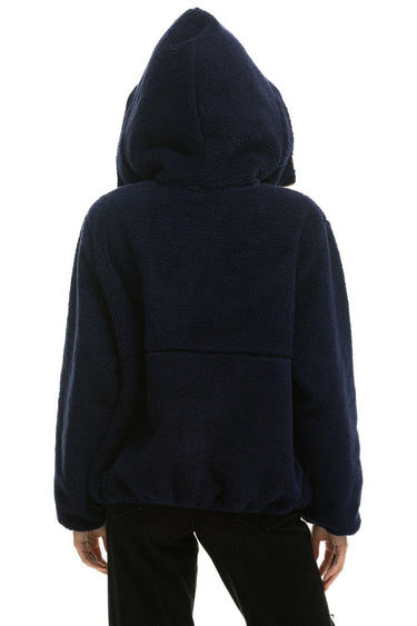 TEDDY UNISEX HOODED HALF ZIP JACKET - NAVY Women's Outerwear Aviator Nation 