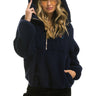 TEDDY UNISEX HOODED HALF ZIP JACKET - NAVY Women's Outerwear Aviator Nation 