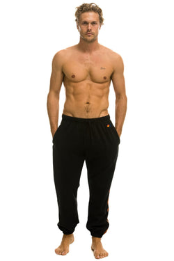 TIGER STRIPE MEN'S SWEATPANTS - BLACK // TIGER Men's Sweatpants Aviator Nation 