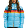 WOMEN'S 5 STRIPE LUXE TREKKER JACKET - GLOSSY SKY Jacket Aviator Nation 