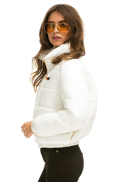 WOMEN'S BOLT LUXE APRES PUFFER JACKET - GLOSSY WHITE Jacket Aviator Nation 