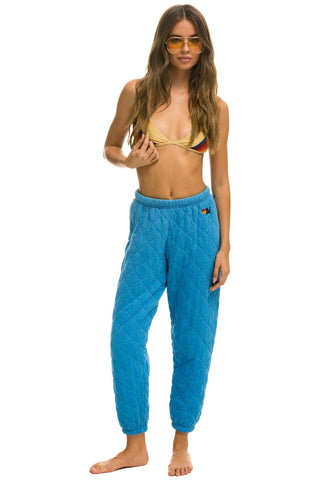 WOMEN'S QUILTED SWEATPANTS - OCEAN Womens Sweatpants Aviator Nation 